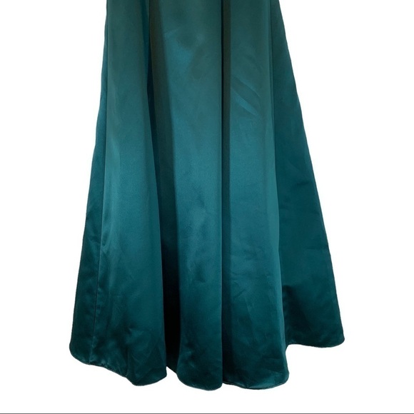 Vintage 1980s Regency Formal Gown Maxi Dress Size 3/4 Ombre teal and burgundy - Picture 4 of 9